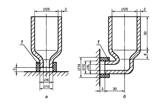 Рекомендуемые сосуды для испытаний