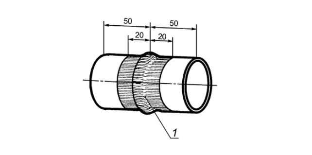 Образец для испытаний из трубы, сваренный встык