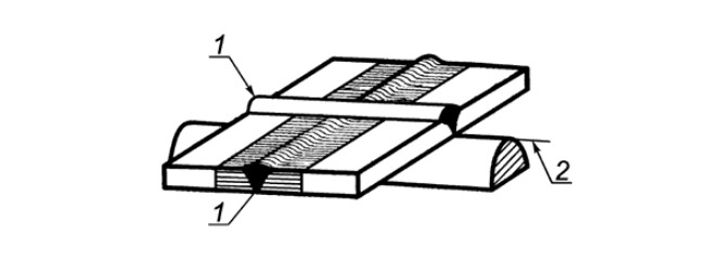 Образец для испытаний из пластины или полосы с перекрестным швом